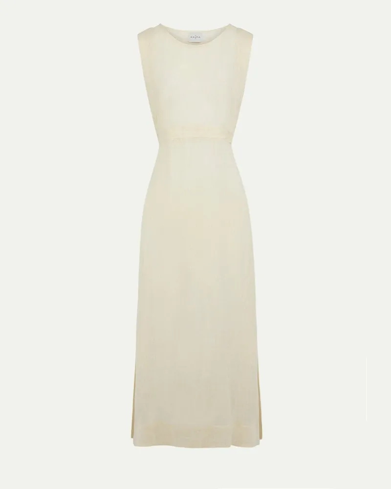 Le Kasha 1918 Dress Linen Woman Cover up Gelb