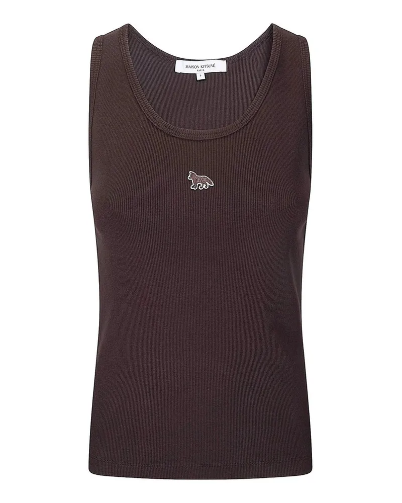 Kitsuné Baby Fox Ribbed Tank Top Braun