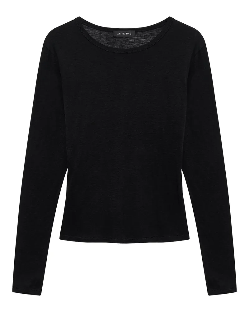 Anine Bing Sylvie Long Sleeve Tee - Black Schwarz