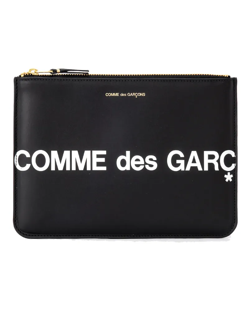 Comme des Garçons Großes Logo Portemonnaie Schwarz