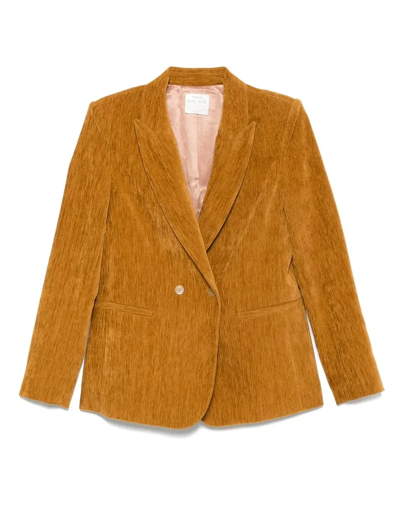 forte_forte Double Velvet Doublebreasted Jacket Gelb