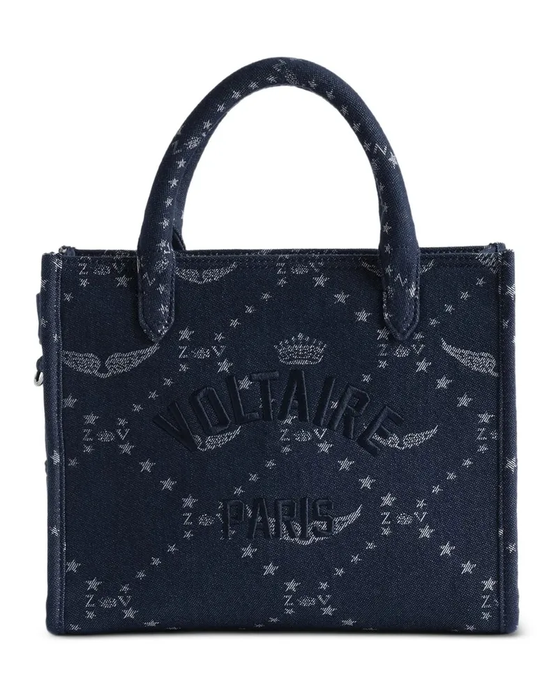 Zadig & Voltaire Angel Tote xs Denim Monogram Blau