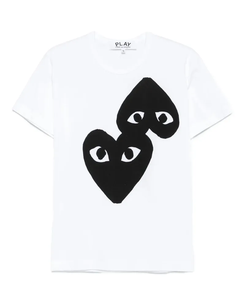 Comme des Garçons u T-shirt Logo Print Knit Weiß