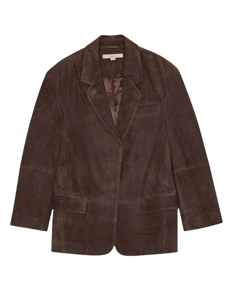 REMAIN Oversized Suede Blazer Braun