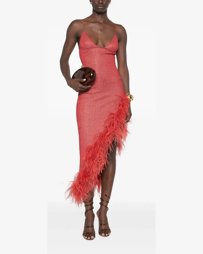 Oséree Lumiere Plumage Asymetrical Dress Rot