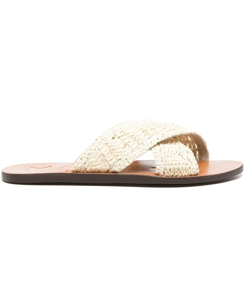 Manebí Leather Sandals Beige