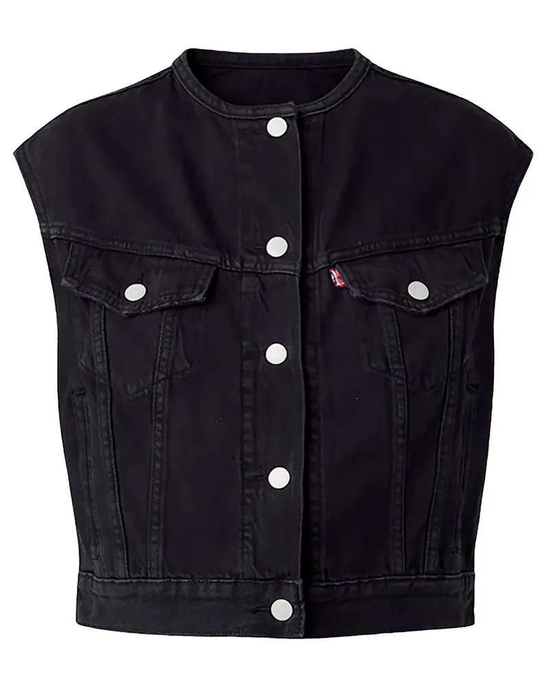 Levi's Collarless Shrunken 90s Vest None Your Schwarz