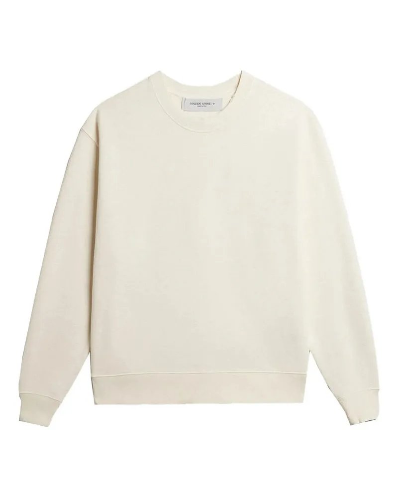 Golden Goose Boxi Sweatshirt Cotton Fleece Logo Patch Weiß