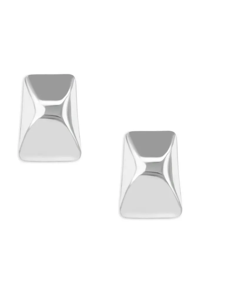 Anine Bing Curved Rectangle Earrings Silver A1510734slv1 Grau