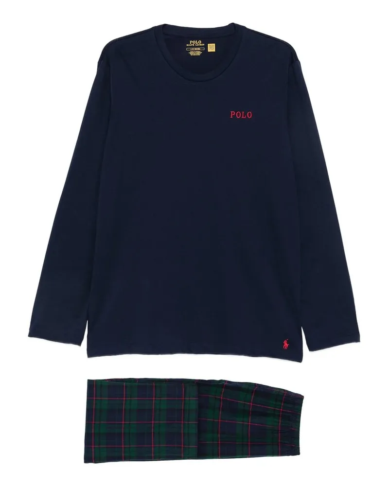 Ralph Lauren Long Sleeve pj Set Lounge Blau