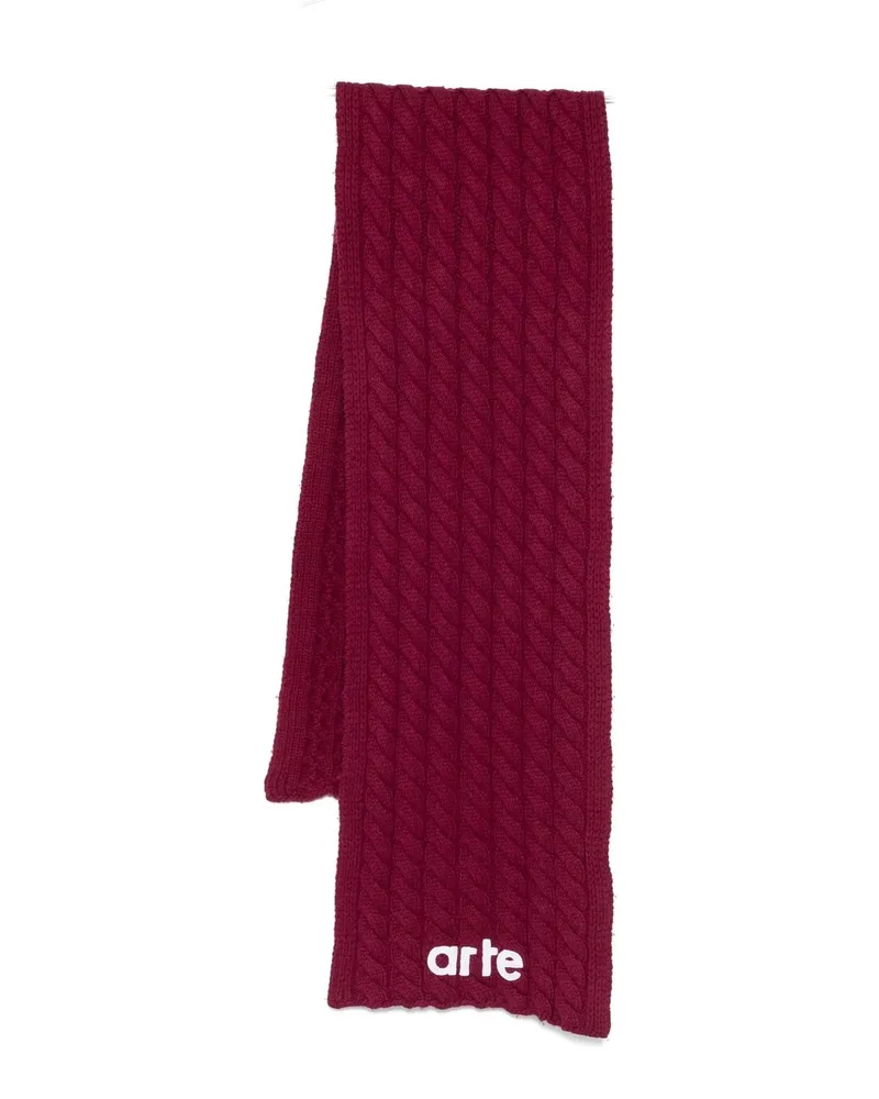 Arte Antwerp Textured Logo Scarf Rot