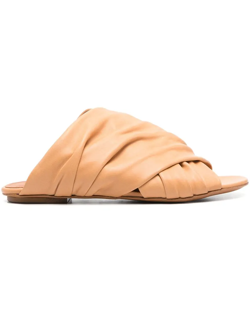 forte_forte Lederne Kreuzflachsandalen 13700myshoes Beige