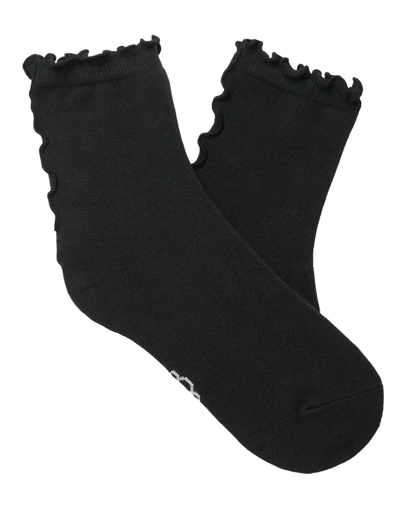 UGG Karsyn Lettuce Edge Quarter Socks Schwarz