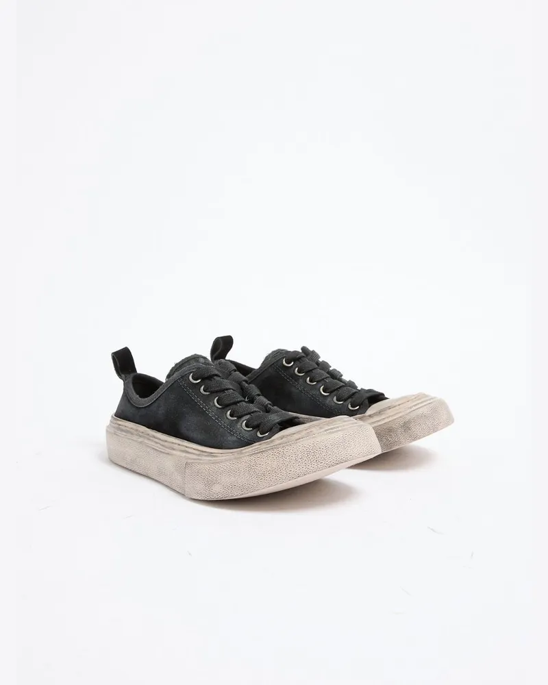 Ann Demeulemeester Halli Vulcanized Low-top Sneakers Distressed Suede Schwarz