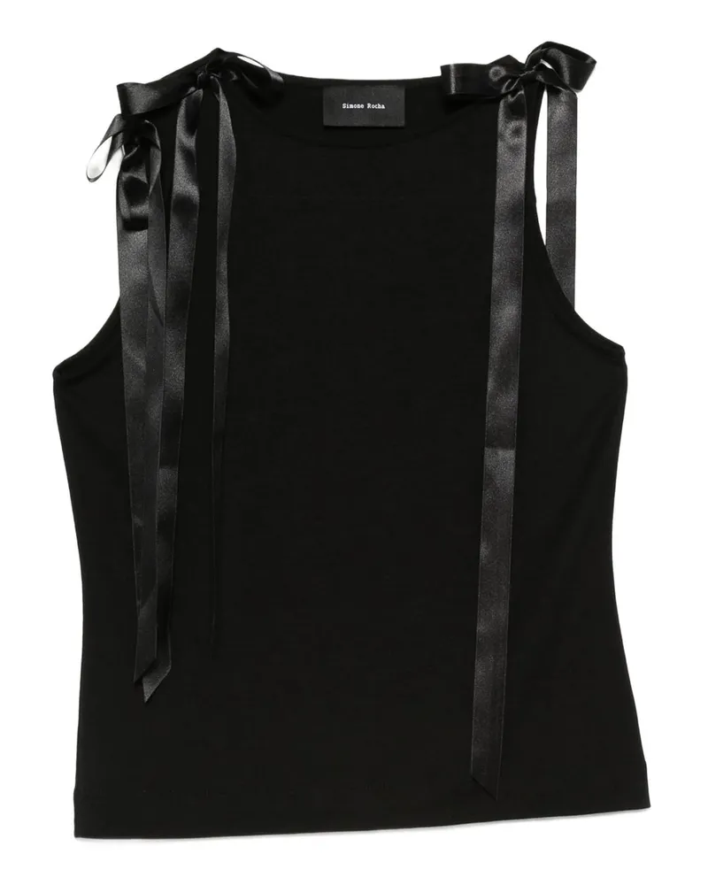 Simone Rocha Bow Ribbon Tail Tank Schwarz