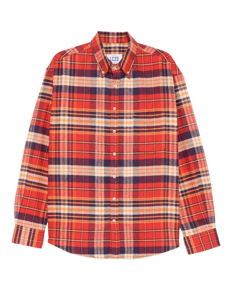 LC23 Check Flannel Shirt Orange