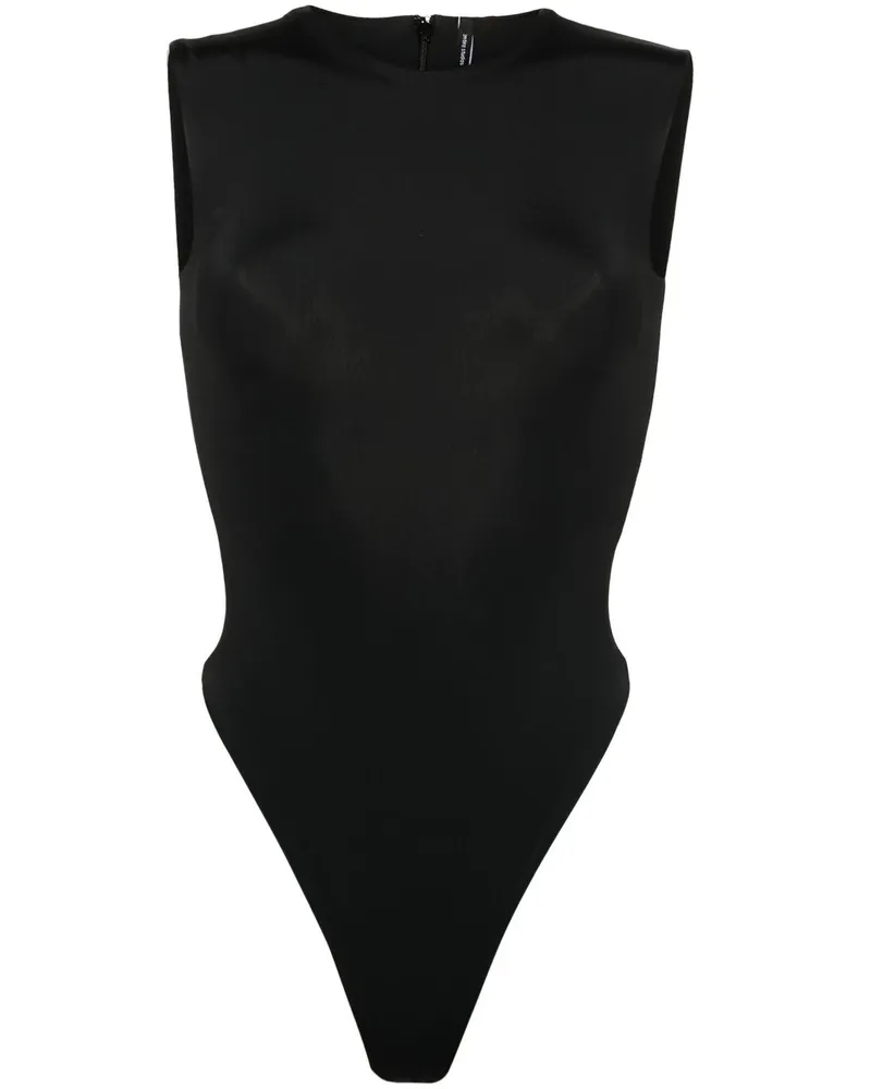 Entire Studios Sleeveless Bodysuit - Nylon Spandex Soot Schwarz