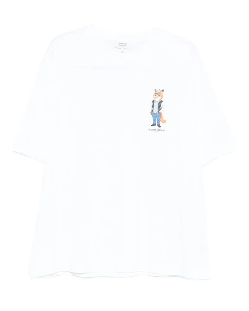 Kitsuné Dressed Fox Oversize Tee-shirt Weiß