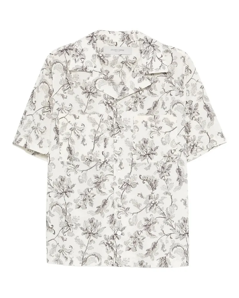 Golden Goose Journey M`s Short Sleeves Boxy Shirt Pasifae Printed Cotton Weiß