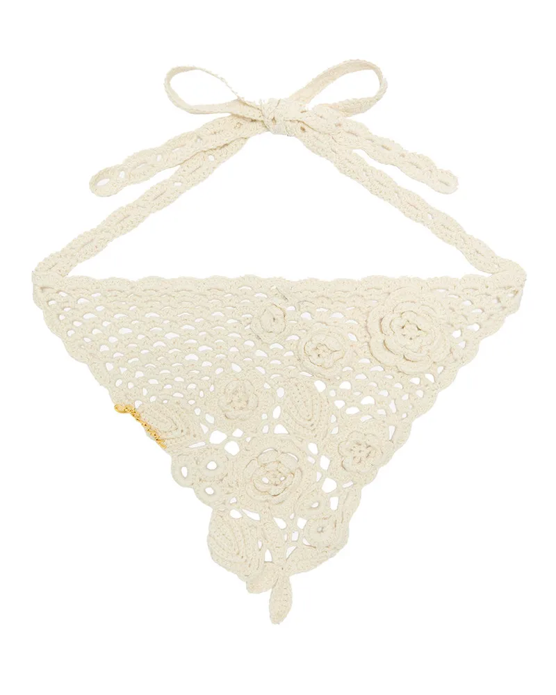 Ganni Head Scarf Crochet Weiß