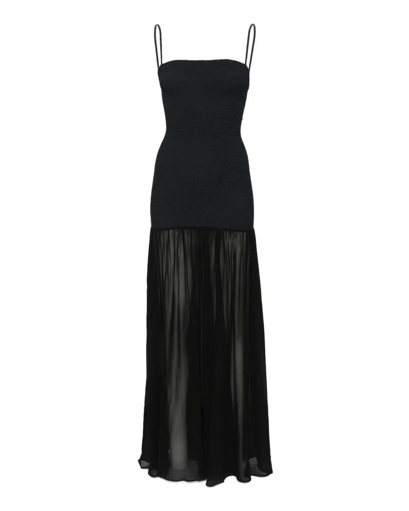 Hunza G Hybrid Dress Crinkle Georgette Schwarz
