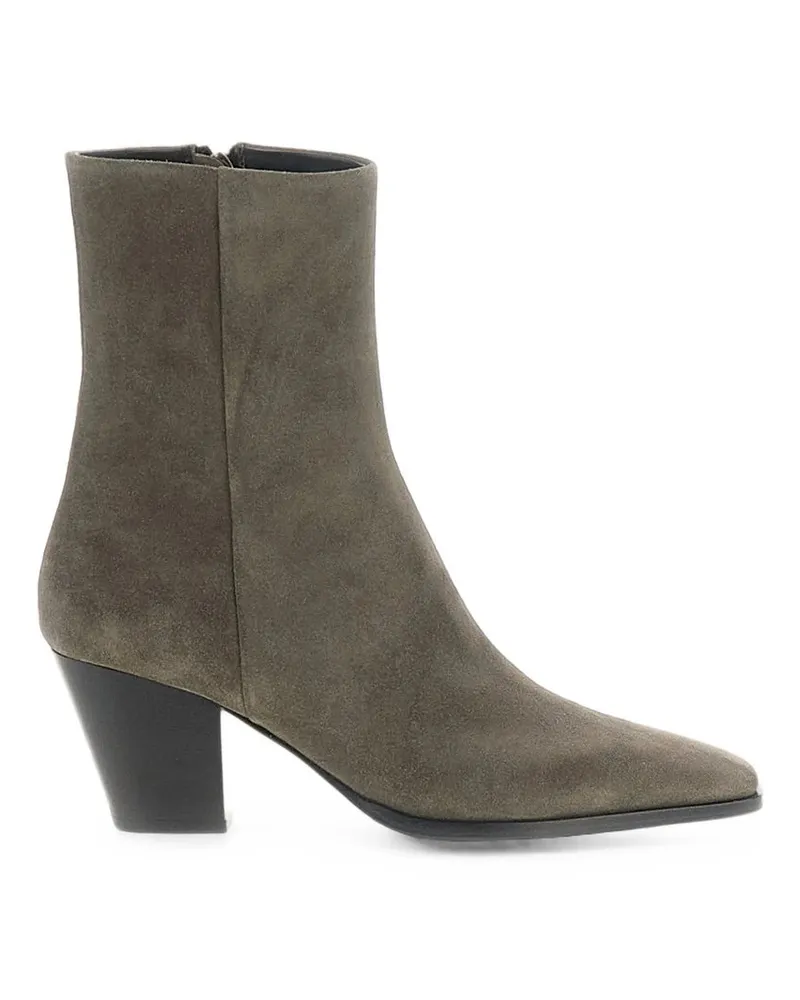 aeyde Hedvig Cow Suede Leather Taupe Grau
