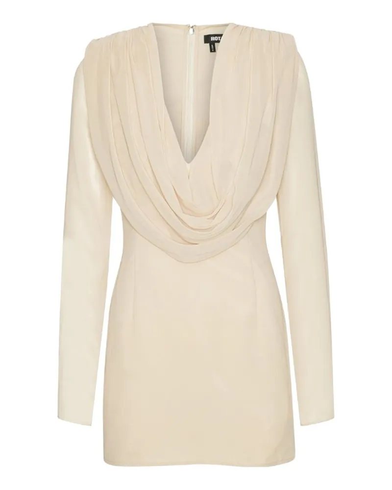 ROTATE Birger Christensen Chiffon ls Mini Dress Beige