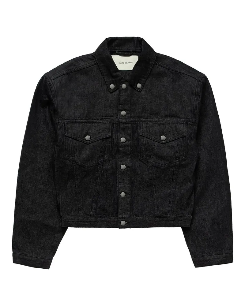 Entire Studios Shrunken Denim Jacket Raw Black Schwarz