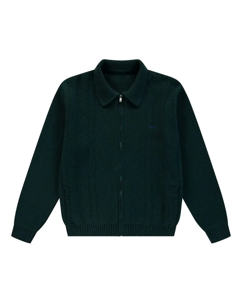 Arte Antwerp Cable Knit Zip Cardigan Grün