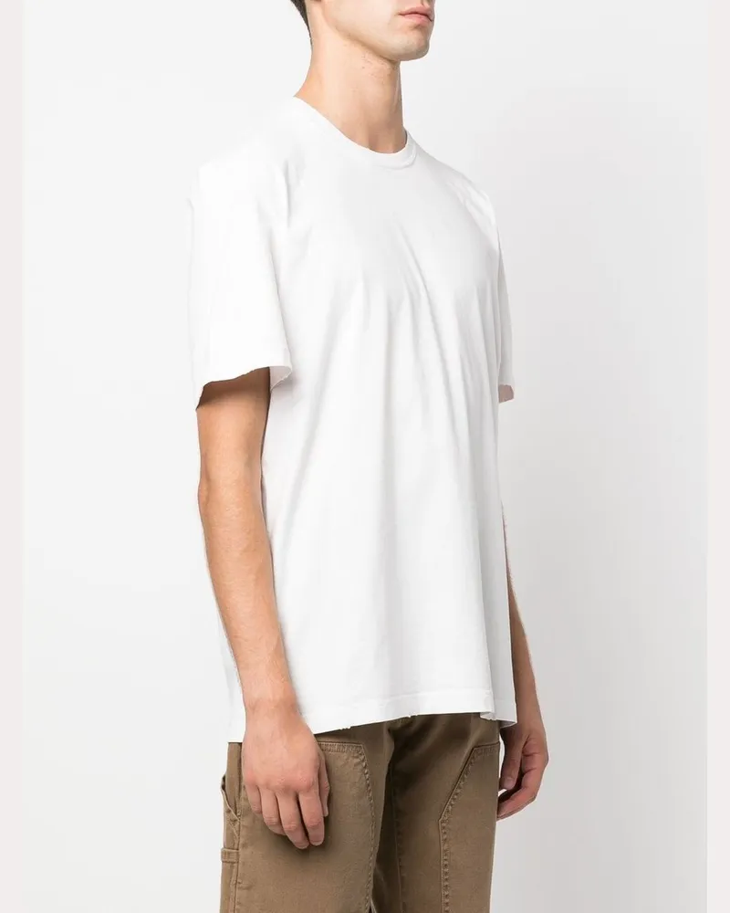 Golden Goose Golden M`s Regular T-shirt Distressed Cotton Jersey Weiß