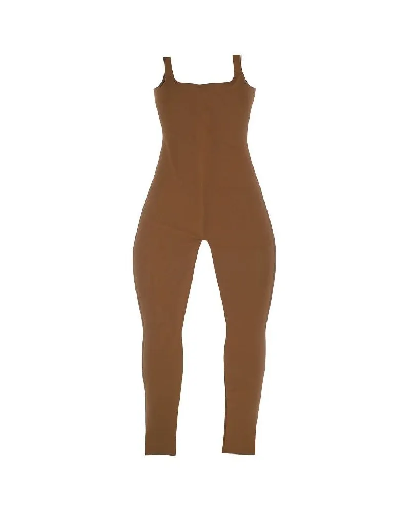 Entire Studios Square Neck Catsuit - Nylon Spandex Brunette Braun