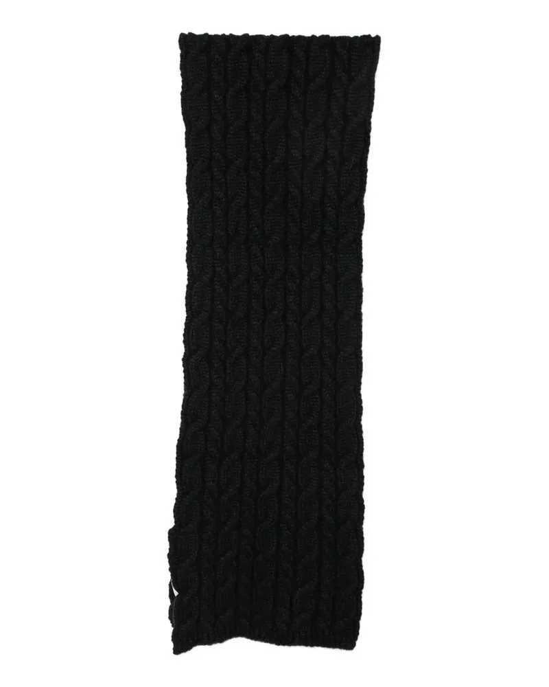 Arte Antwerp Wool Cable Knit Scarf Schwarz