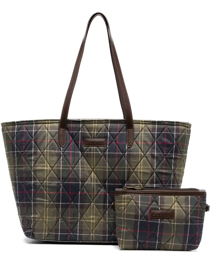 Barbour Wetherham Quilted Tartan Braun