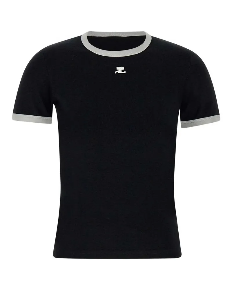 Courrèges Signature Contrast T-shirt Schwarz