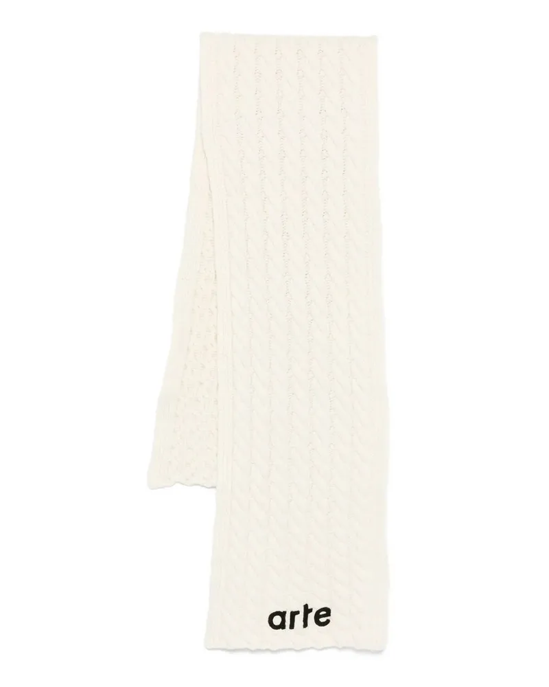 Arte Antwerp Textured Logo Scarf Beige