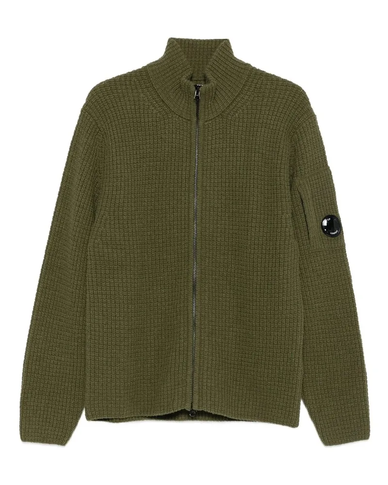 C.P. Company Knitwear Crew Neck in Lambswool Grs Grün