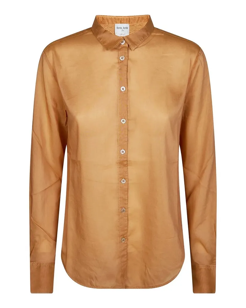 forte_forte Camicia Regular Voile Cotone Seta Braun
