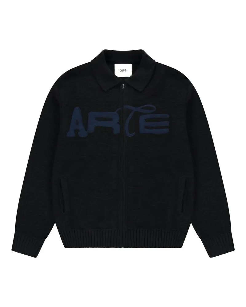 Arte Antwerp Stencil Zip Cardigan Schwarz