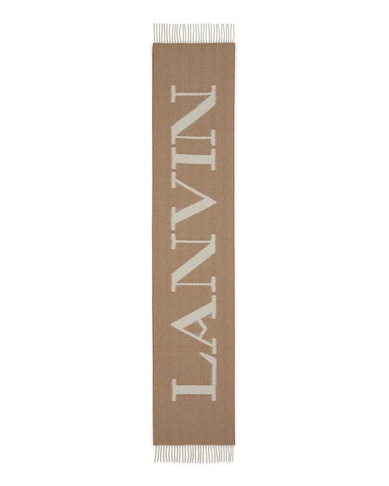 Lanvin Scarf Curb Logo 35x200 Beige