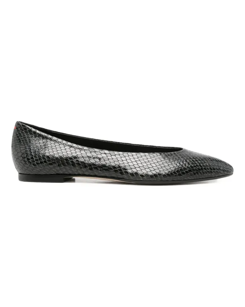 aeyde Ellie Mini Snake Print Calf Leather Moss Mehrfarbig