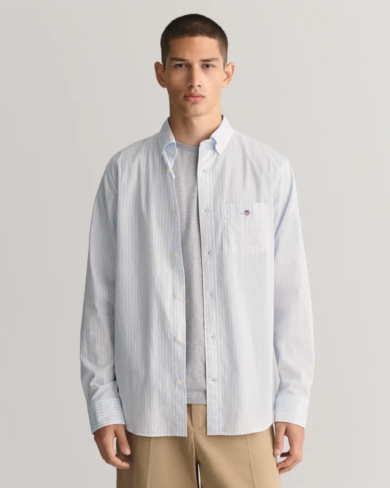 Gant Herren Regular Fit Classic Popeline Bluse mit Streifen 