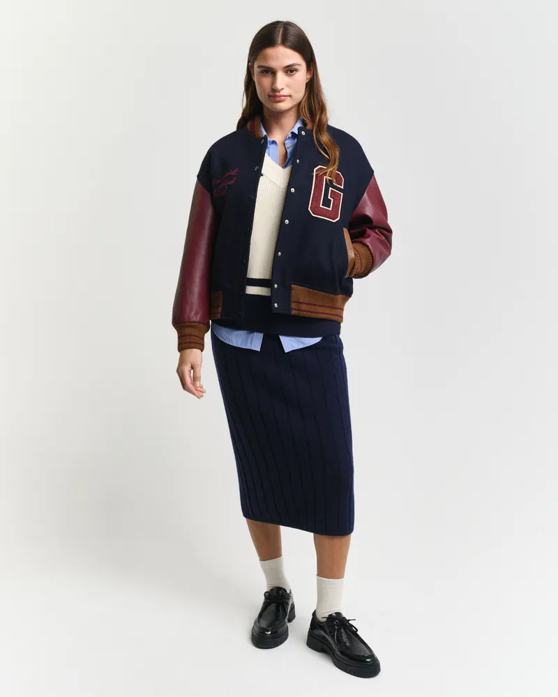 Gant Damen Breit gerippter Wollrock 