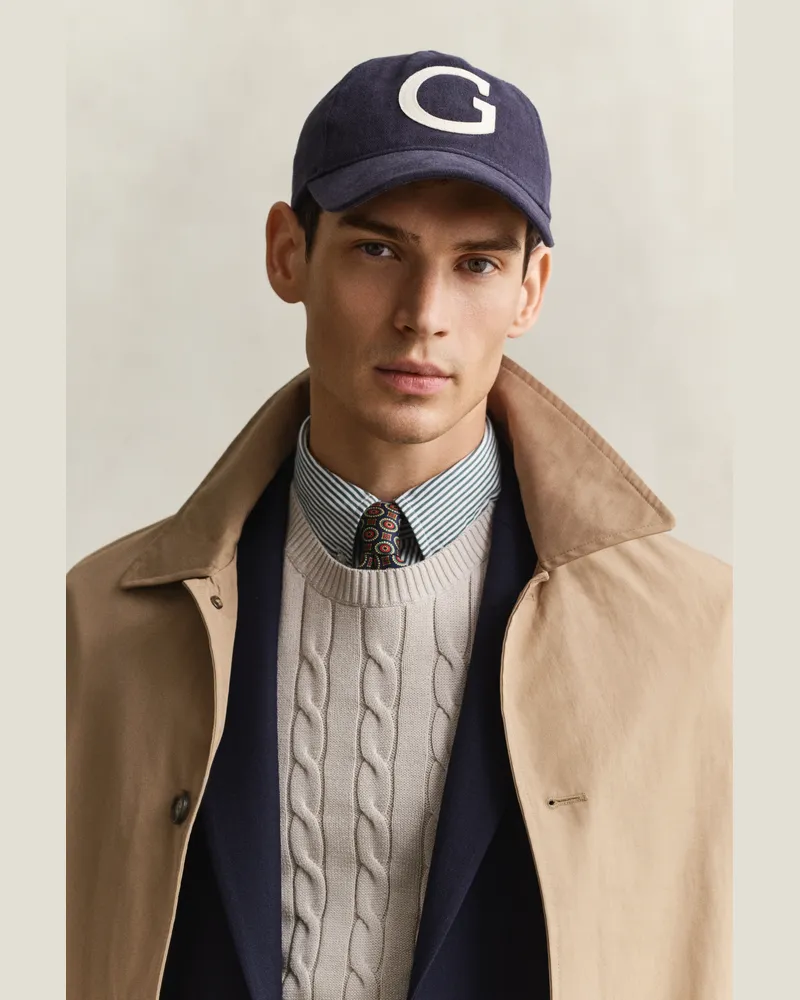 Gant Herren Moleskin Cap mit G-Badge EVENING Blau Evening