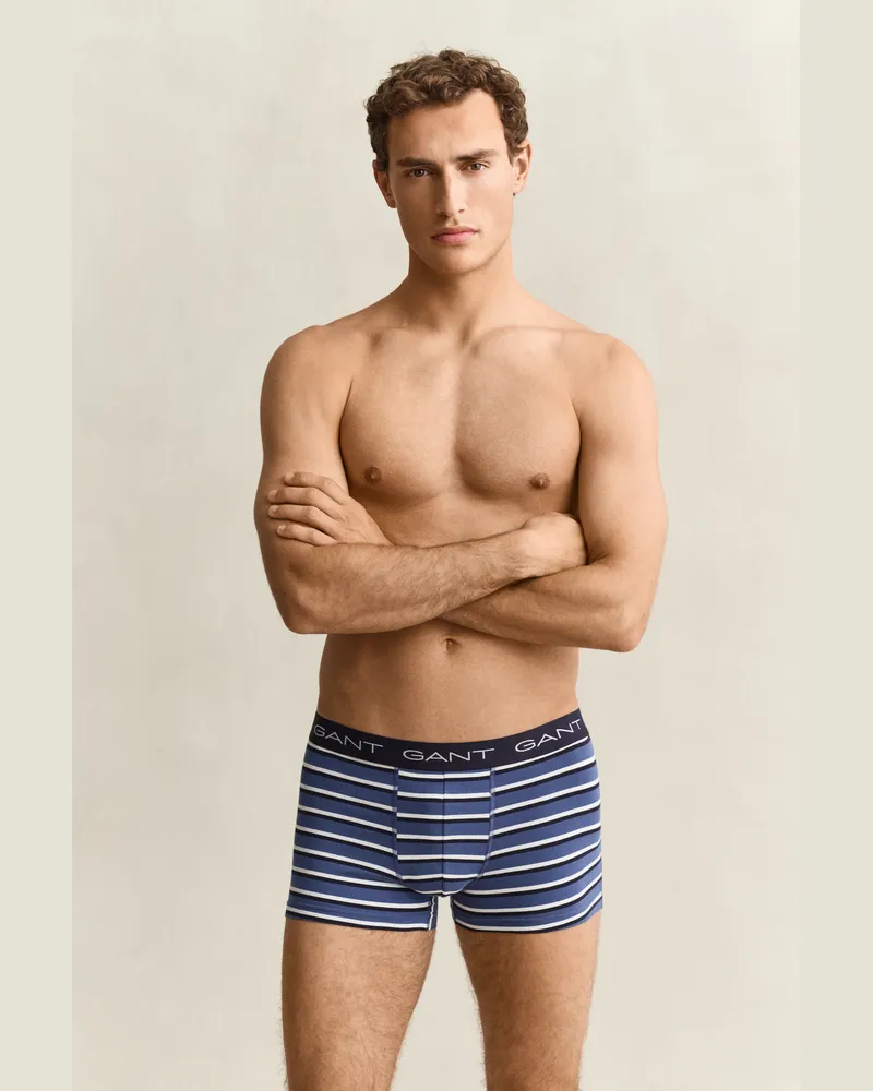 Gant Herren 3er-Pack Boxershorts mit Streifen VINTAGE Blau Vintage