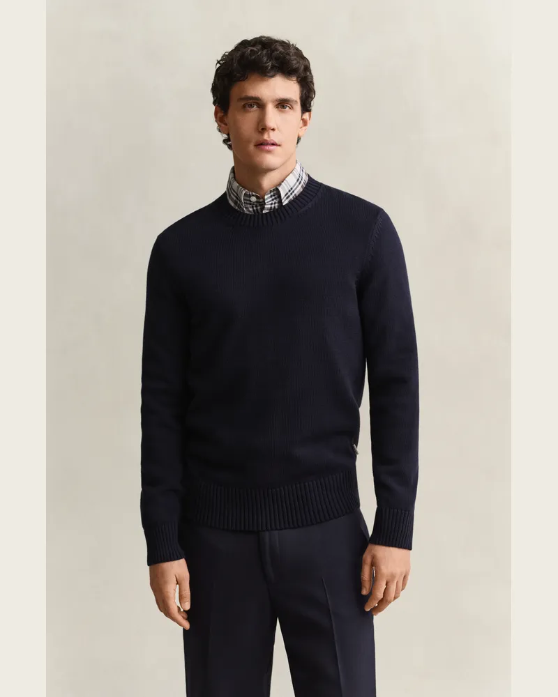 Gant Herren Pullover aus Supima-Baumwolle EVENING Blau Evening
