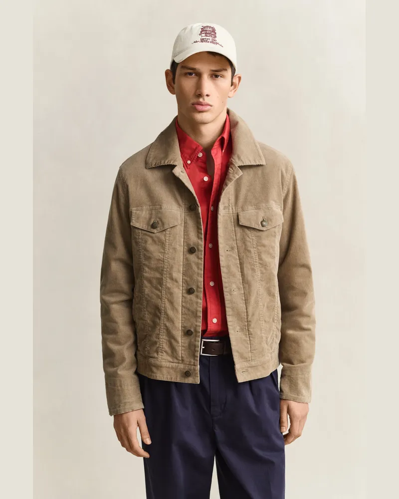 Gant Herren Trucker-Jacke aus Cord LIGHT TAUPE Light
