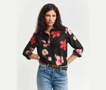 Damen Regular Fit Baumwoll Seiden Bluse mit Blumen-Print