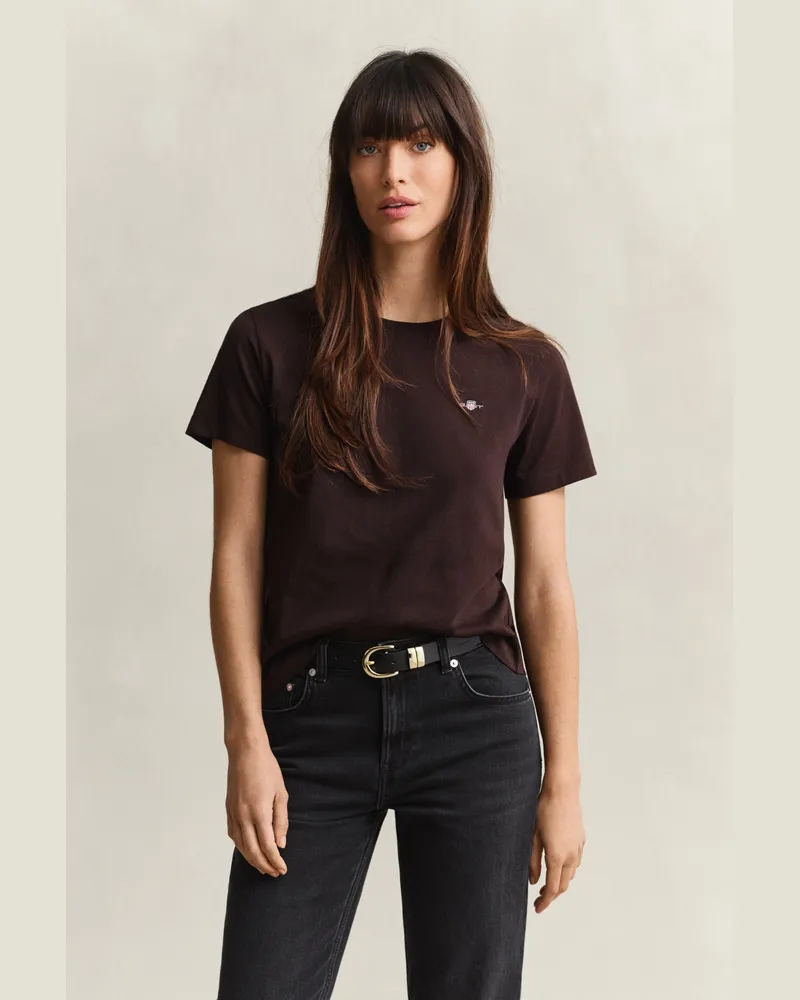 Gant Damen Shield T-Shirt DEEP Braun Deep