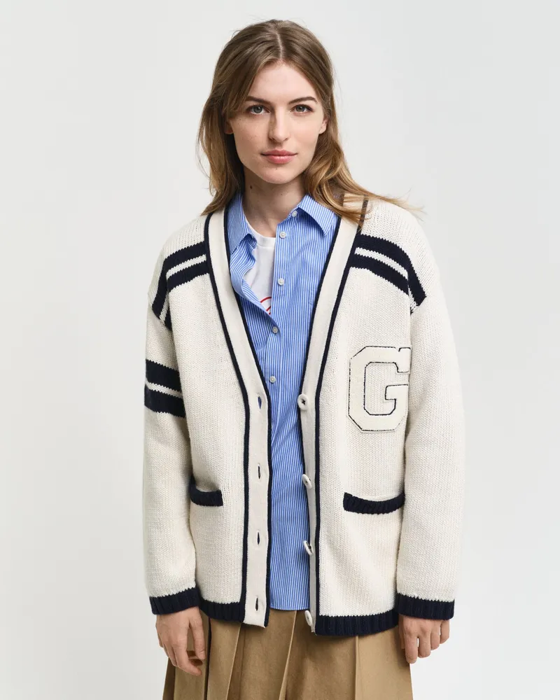 Gant Damen GANT Varsity V-Neck Strickjacke 
