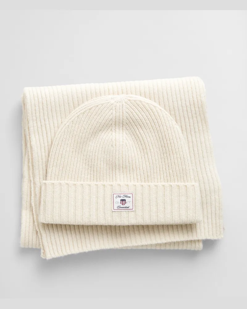 Gant Damen Beanie und Schal aus Wolle im Geschenkset 